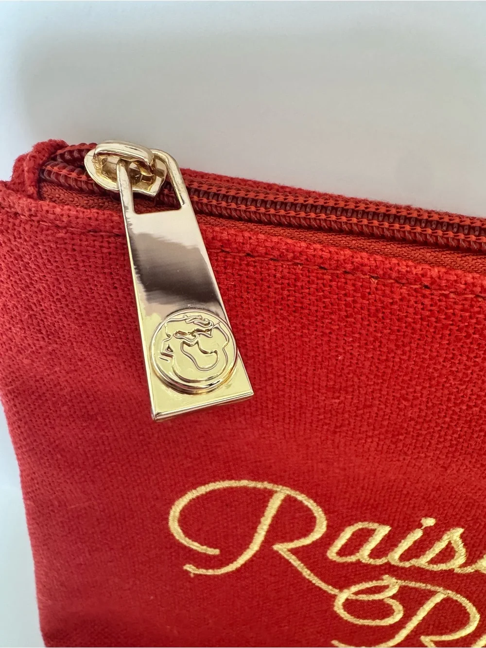 Spartina 449 Raise a Ruckus Red Linen Cosmetic Bag Makeup Pouch Clutch